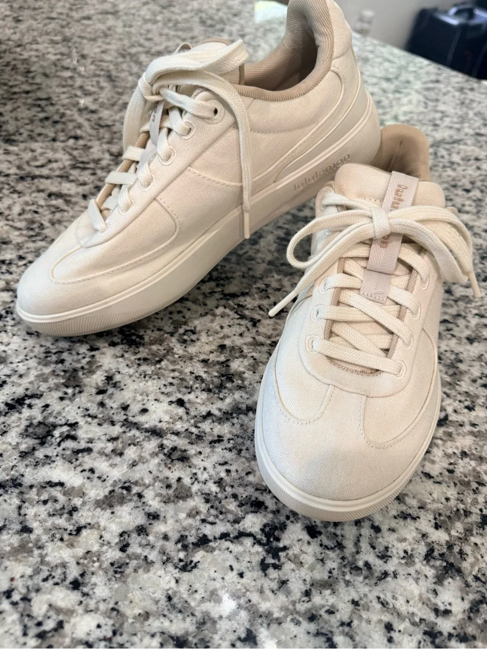 lululemon athletica Cream Canvas Low-Top Sneakers size 8 - Picture 13 of 14